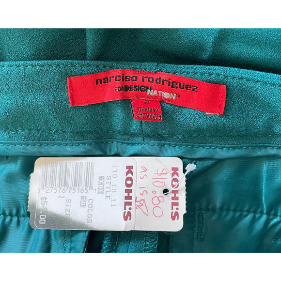 3-FOR-$30 Narciso Rodriguez DesigNation Sz 2 Crepe Tuxedo Pants Blue w/Stripe - Picture 9 of 11